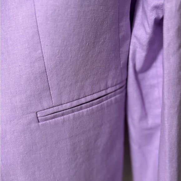 Lavender Linen-blend Blazer - Picture 3 of 12